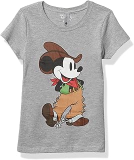 21disney 人物牛仔米奇女孩纯色圆领 t 恤disney 迪士尼 2 颜色/图案